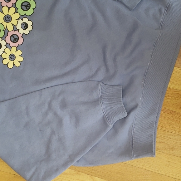 Pacsun Oversized Flower Power Periwinkle Crewneck - Picture 3 of 7